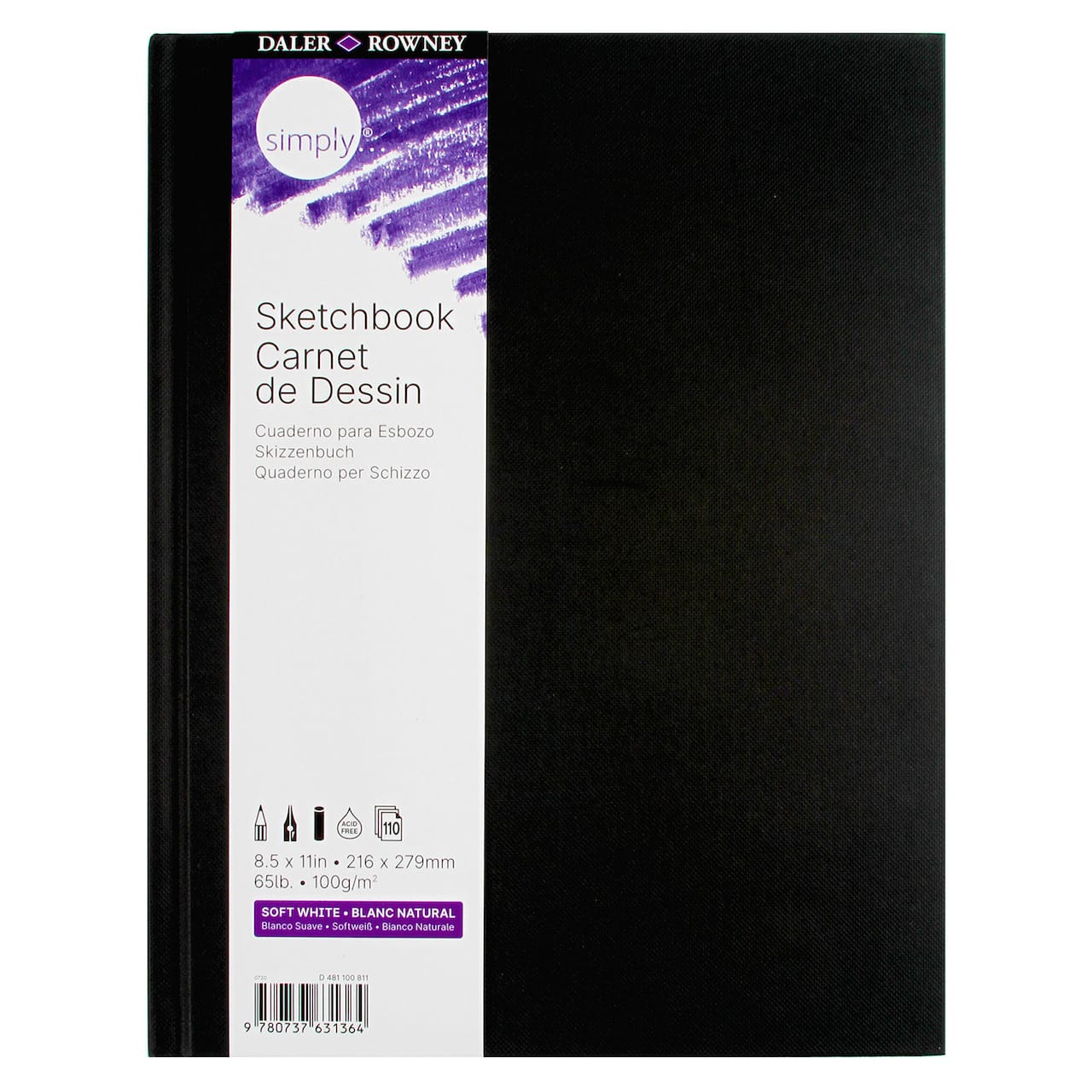Daler-Rowney® 8.5" x 11" Soft White Simply Sketchbook, 110 Sheets